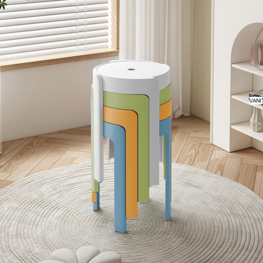 A&D Leonardo Stackable Thick Circular Modern Plastic Stool from A&D