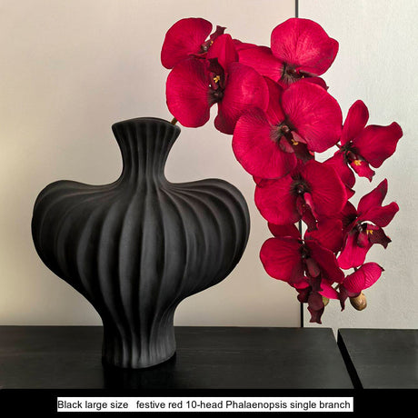 LIVETAI Isadora Elegant Black Ceramic Vase Decor from LIVETAI
