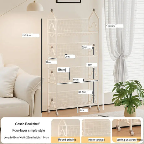 XIMIKA Hiroko Versatile Iron Children's Bookshelf Rack from XIMIKA