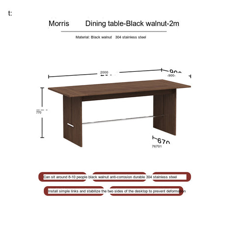 TELLS Santiago Rustic Black Walnut Dining Table from TELLS