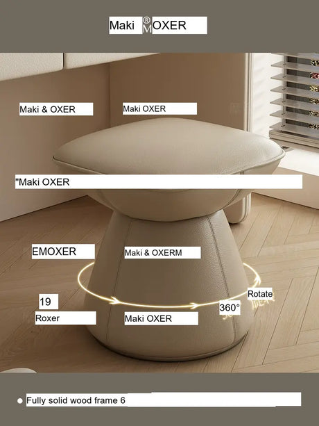 MOXER Sakura Elegant Cream Retro Leather Stool from MOXER
