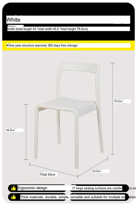 ABOUT WHITE Miura Sleek Stackable Dining Chair from ABOUT WHITE