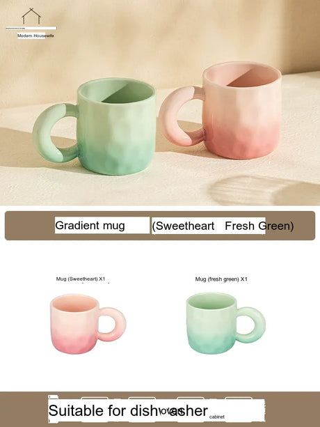 MH Elowen Stylish Gradient Coffee Cup with Glass Accent from MH