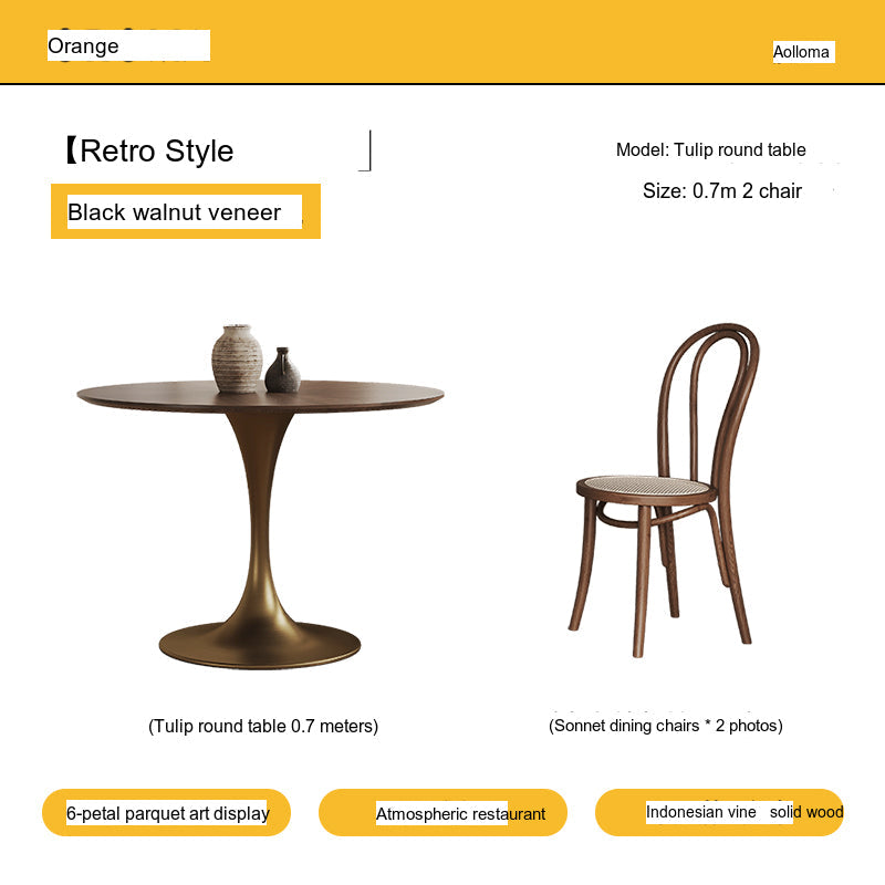 OROMA Isidora Retro Small Round Table Set from OROMA