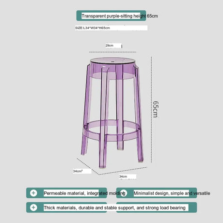 ABOUT WHITE Lianhua Elegant Transparent Bar Stool from ABOUT WHITE