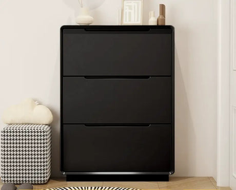 LINYUE Elara Minimalist Cream Flip Shoe Cabinet from LINYUE