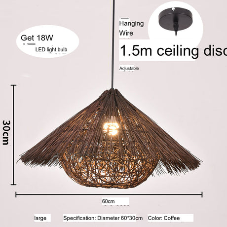 BOJI Azura Elegant Woven Coffee Ceiling Lamp from BOJI
