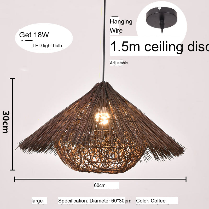 BOJI Azura Elegant Woven Coffee Ceiling Lamp from BOJI