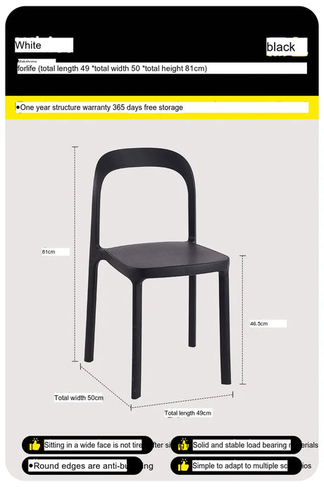 ABOUT WHITE Seville Minimalist Plastic Dining Chair from ABOUT WHITE
