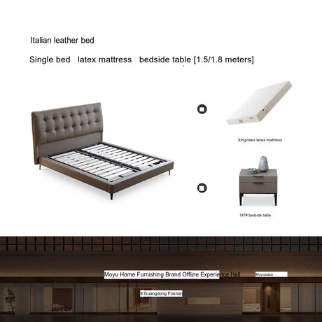 MOYU Amaryllis Creamy Stylish Retro Luxury Leather Bed from MOYU