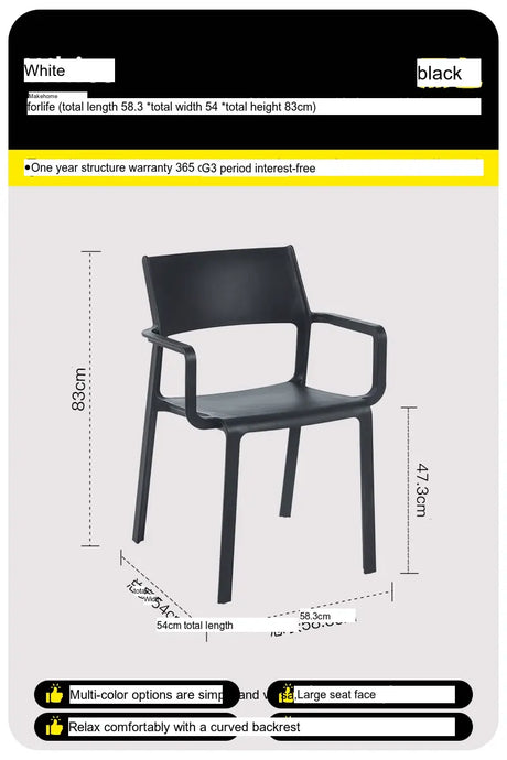 ABOUT WHITE LYSANDER Modern Minimalist Plastic Dining Chair from ABOUT WHITE