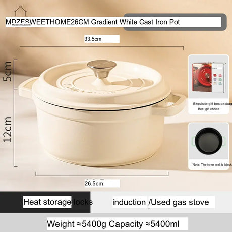 MH Zephyra Elegant Non-Stick Enamel Cast Iron Stew Pot from MH