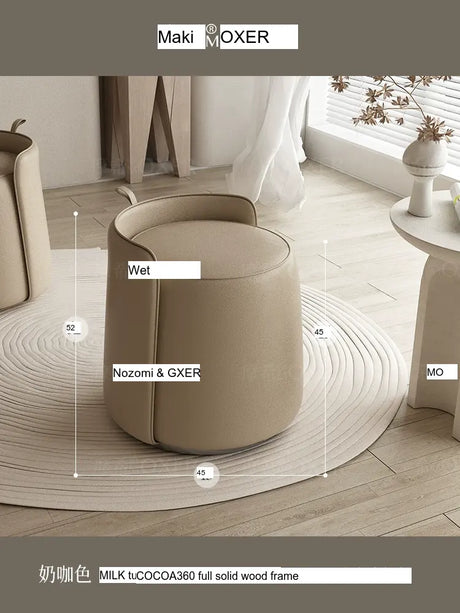MOXER Caspian Elegant Leather Makeup Stool from MOXER
