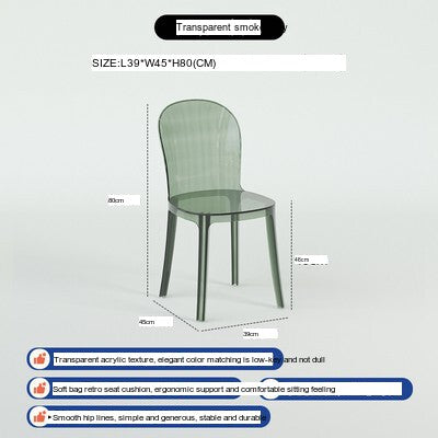NIYE Isolde Modern Transparent Ghost Chair from NIYE