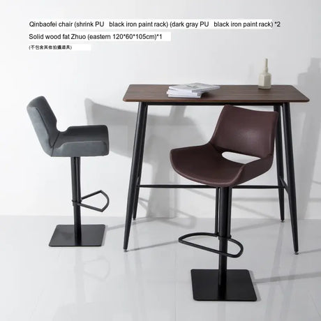 ABOUT WHITE Isabeau Nordic Simple High-Foot Bar Chair with Rotation & Light Luxury. from ABOUT WHITE