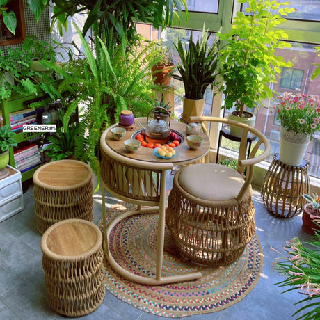 ZIYE Aravind Elegant Compact Balcony Tea Table Set from ZIYE