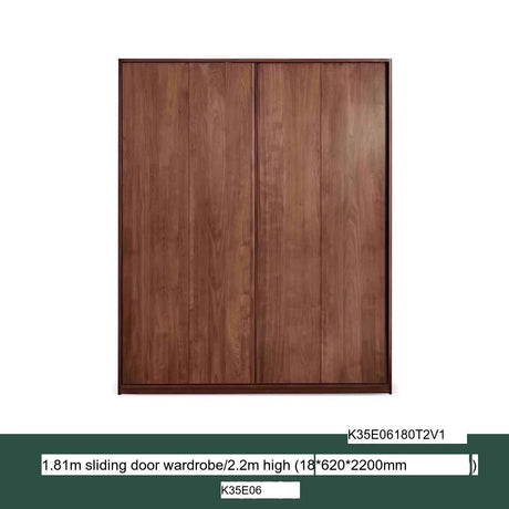 GENJI Sapporo Rustic Black Walnut Sliding Door Wardrobe from GENJI