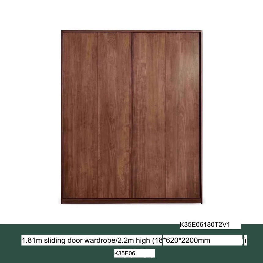 GENJI Sapporo Rustic Black Walnut Sliding Door Wardrobe from GENJI