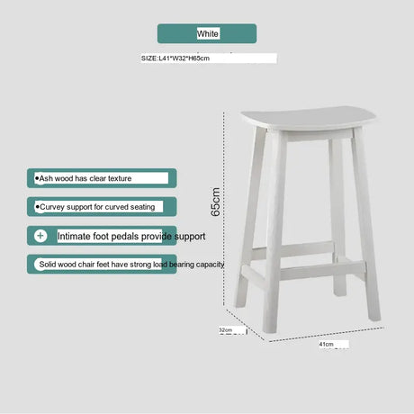 ABOUT WHITE Kyoto Elegant Solid Wood Barstool from ABOUT WHITE