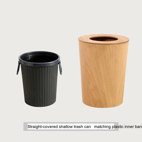 FIRST CLASS CARPENTER Yoshiko Elegant Wooden Lid Trash Can from FIRST CLASS CARPENTER