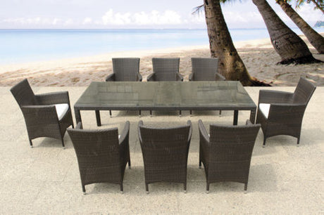 DIME GARDEN Callista Elegant Patio Umbrella Dining Set from DIME GARDEN