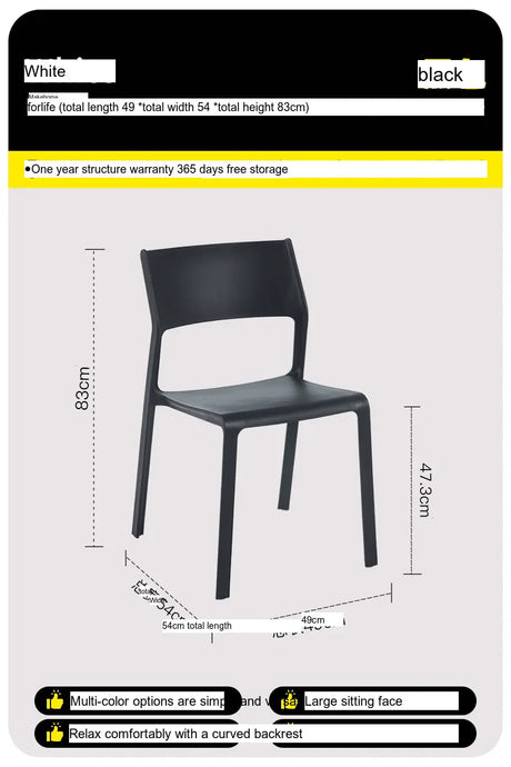 ABOUT WHITE Fernanda Minimalist Stackable Dining Chair from ABOUT WHITE