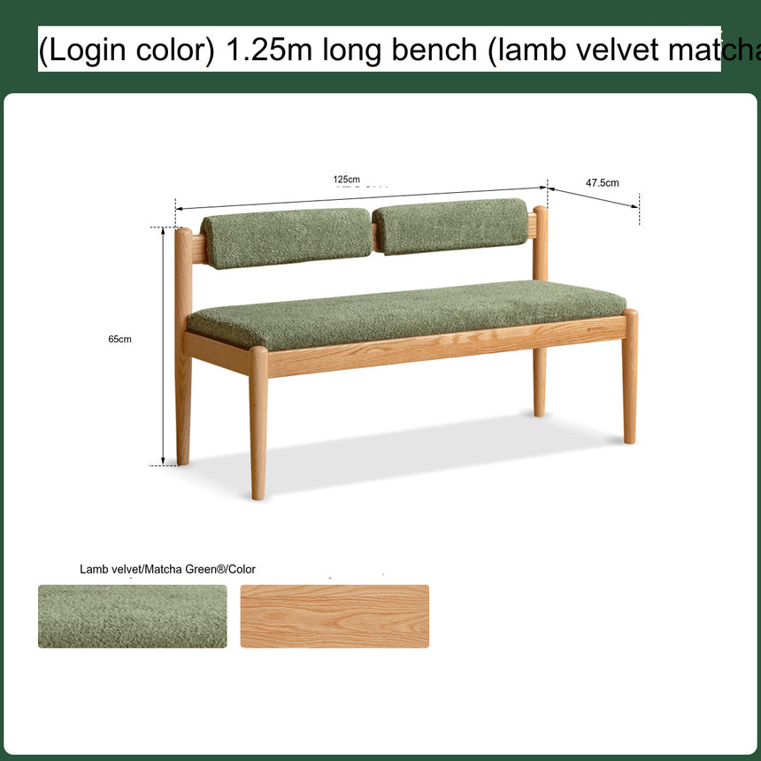 GENJI Haruki Elegant Solid Oak Dining Bench from GENJI
