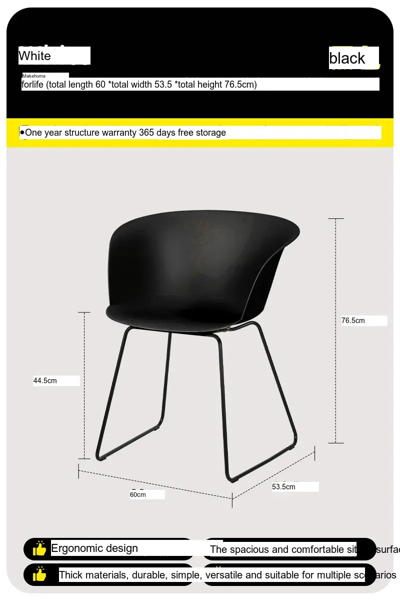 ABOUT WHITE Lysander Minimalist Scandinavian Dining Chair from ABOUT WHITE