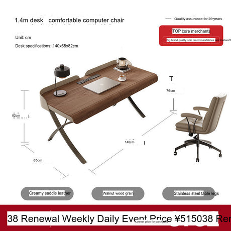 QUANMU Iskander Elegant Minimalist Walnut Desk from QUANMU