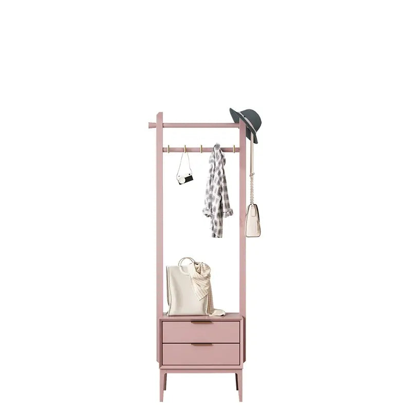 LINYUE Leo Italian Solid Wood Hat Rack & Shoe Stool Combo from LINYUE