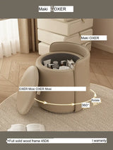 MOXER Calliope Luxe Genuine Leather Rotating Makeup Stool from MOXER