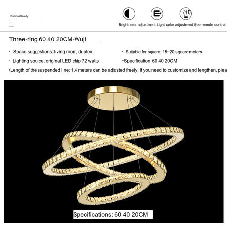 YDZM Alhambra Elegant Minimalist Crystal Ceiling Lamp from YDZM