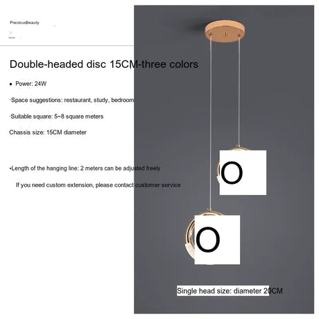 YDZM Amara Sleek Scandinavian Modern Pendant Ceiling Lamp from YDZM