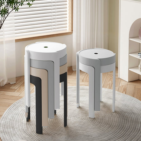 A&D Leonardo Stackable Thick Circular Modern Plastic Stool from A&D
