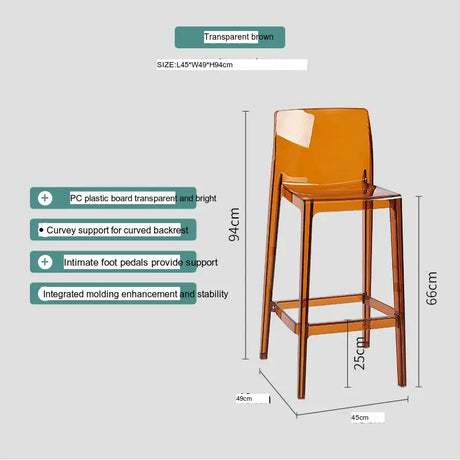ABOUT WHITE Callidora Elegant Luxury Transparent Bar Chair from ABOUT WHITE