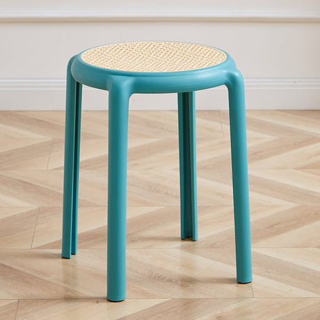 NIYE Cambria Thickened Round Stool - Stackable Rattan Design from NIYE