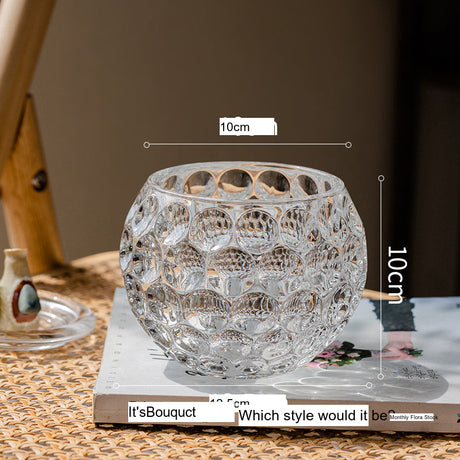 JUHAN Candelaria Glossy Transparent Round Flower Pot - Elegant Living Room Decoration from JUHAN