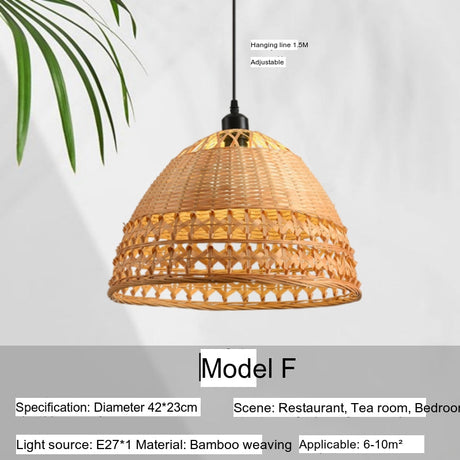 BOJI Harukaze Elegant Bamboo Pendant Light for Living Room from BOJI
