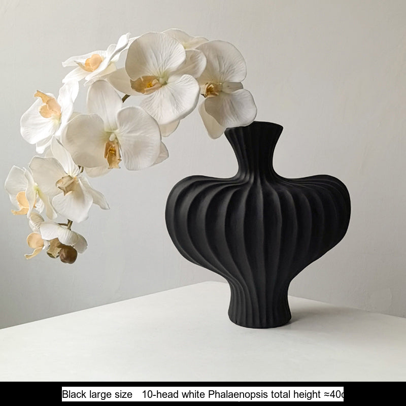 LIVETAI Isadora Elegant Black Ceramic Vase Decor from LIVETAI