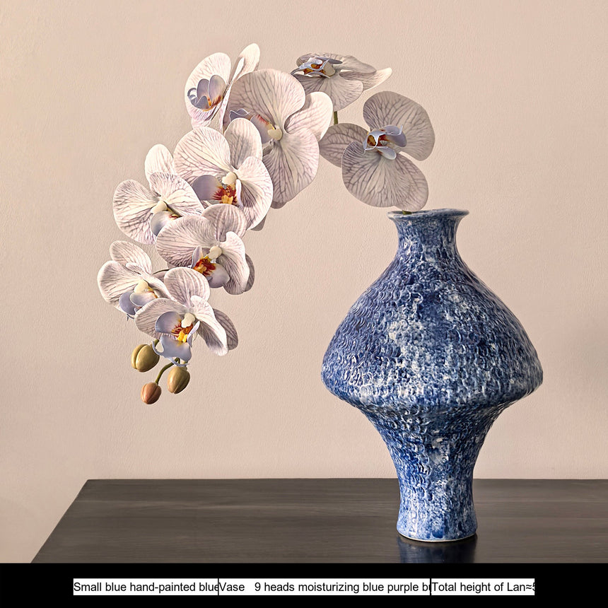 LIVETAI Isadora Bohemian Hand-Painted Blue & White Porcelain Vase from LIVETAI
