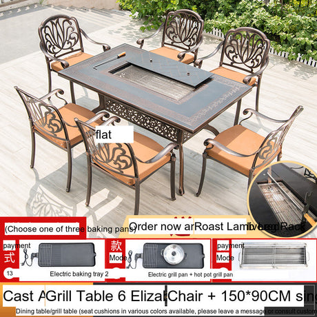 MOJIA Sylvan Spacious BBQ Dining Set with Smokeless Electric Grill from MOJIA