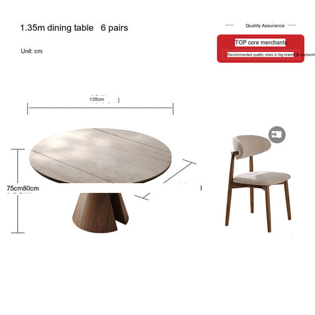 QUANMU Marcellus Elegant Solid Wood Round Table from QUANMU