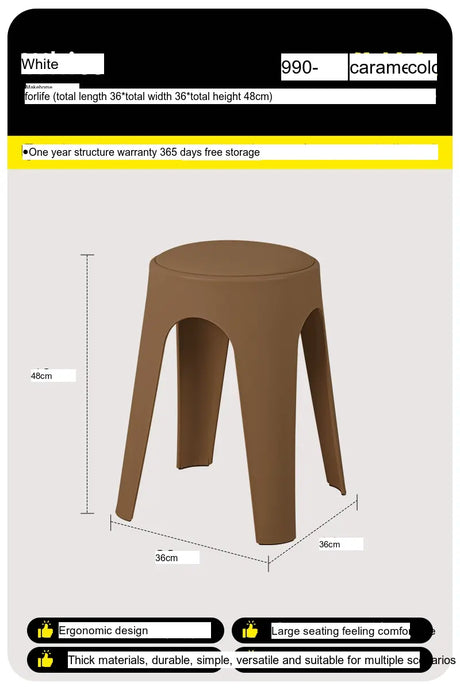 ABOUT WHITE Esmira Nordic Thickened Plastic Small Stool from ABOUT WHITE