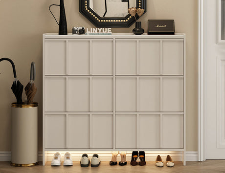LINYUE Aurora Ultra-Thin Solid Wood Flip Shoe Cabinet from LINYUE