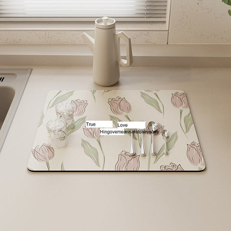 SUCO Marcellus Creamy Absorption Pad Kitchen Drain Mat from SUCO