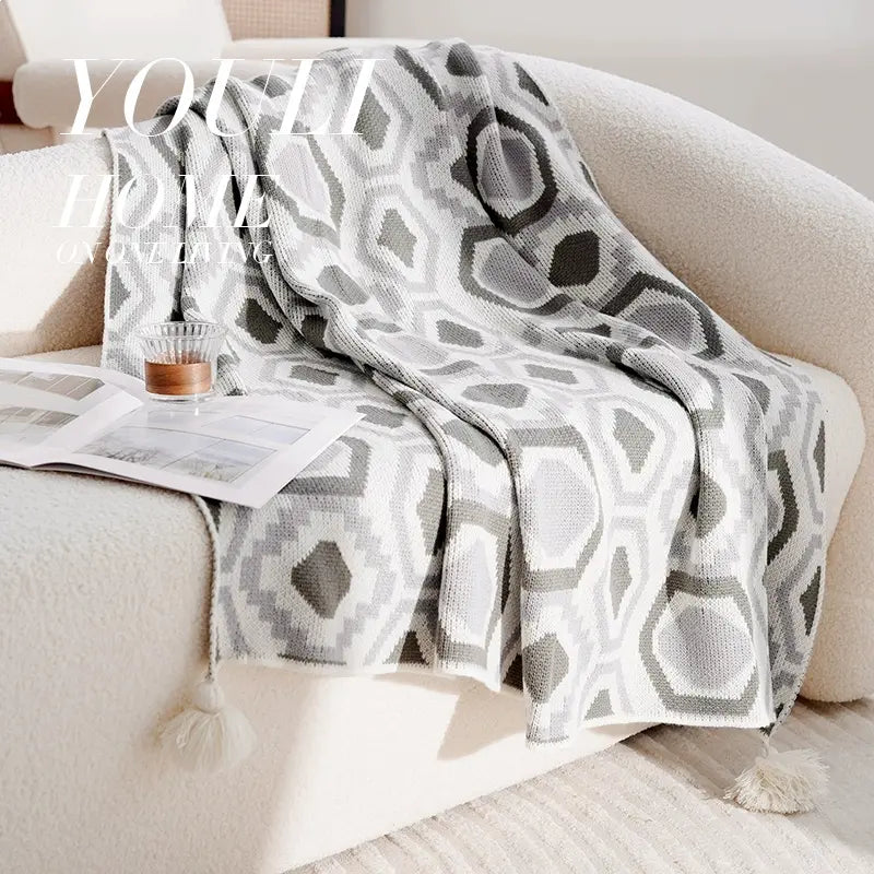 YOULI Genevieve Soft Cozy Knitted Blanket from YOULI