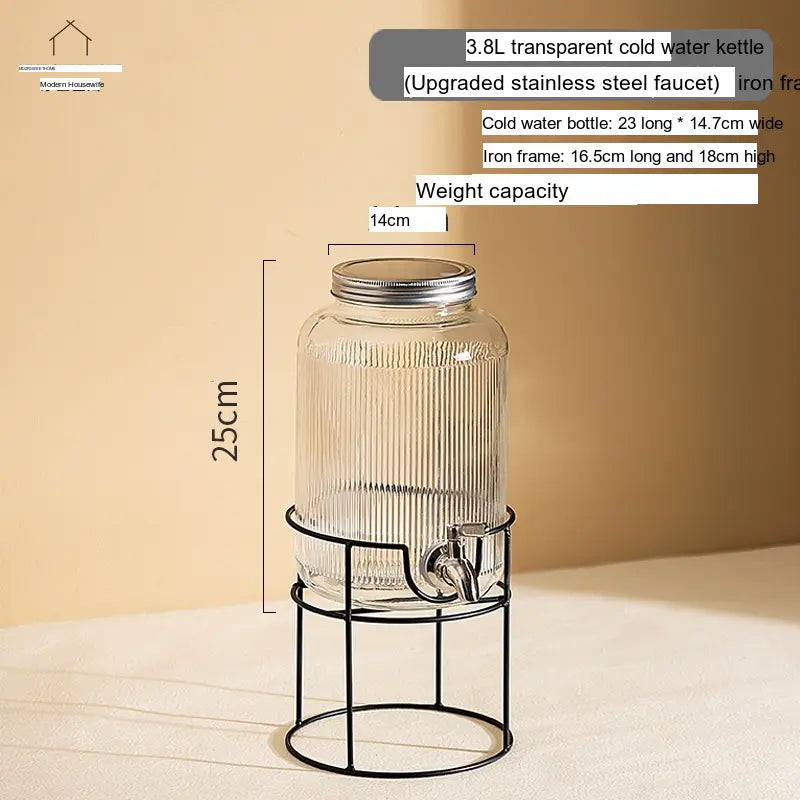 MH Santiago Elegant Glass Beverage Bucket with Faucet from MH