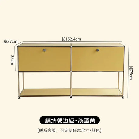 LAIMO Beatrice Retro Modular Stainless Steel Living Room Cabinet from LAIMO