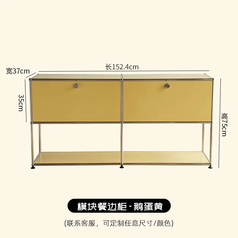 LAIMO Beatrice Retro Modular Stainless Steel Living Room Cabinet from LAIMO
