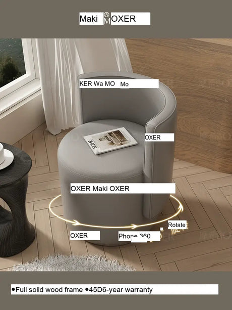 MOXER Sienna High-Grade Leather Solid Wood Makeup Stool from MOXER